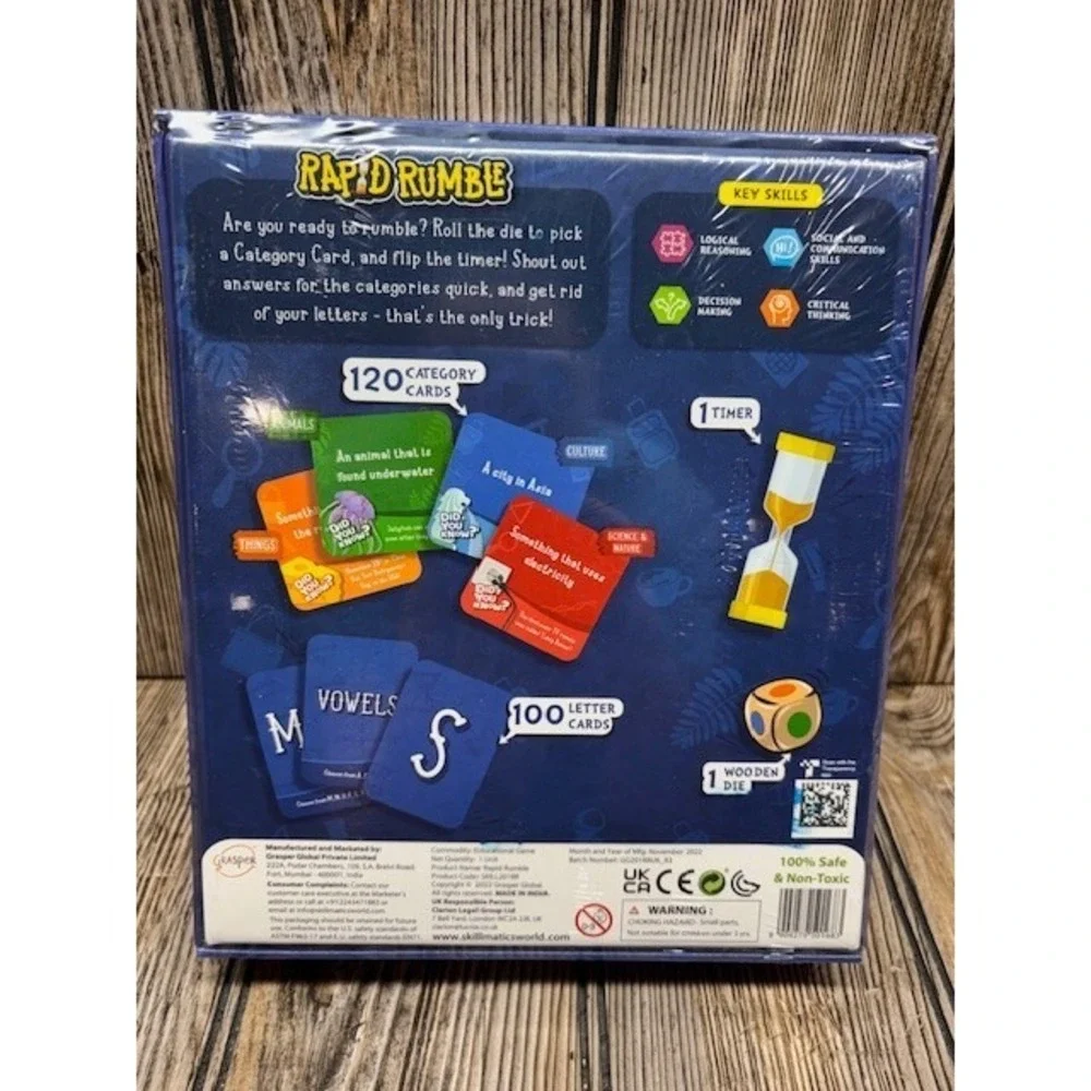 Skillmatics Rapid Rumble - Fast-Paced Board Game for Kids, Teens & Adults